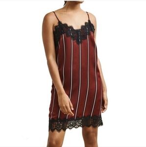 Dynamite XL slip dress black maroon lace